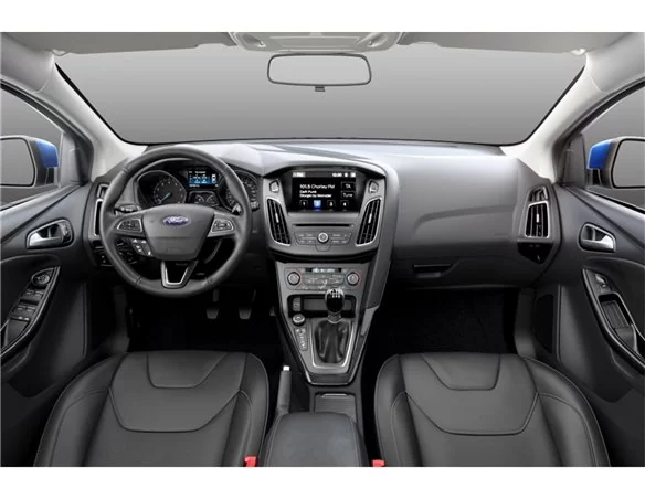 Ford Focus 2015-2017 3D Interior Dashboard Trim Kit Dash Trim Dekor 16-Parts - 1 - Interior Dash Trim Kit