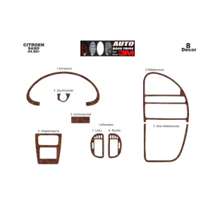 Citroen Saxo 04.96-10.99 3D Interior Dashboard Trim Kit Dash Trim Dekor 8-Parts 2
