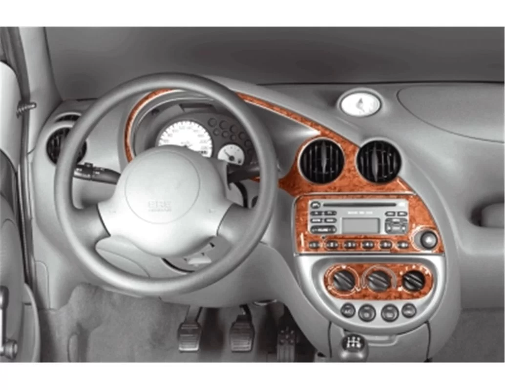 Ford Ka 10.96-02.02 3D Interior Dashboard Trim Kit Dash Trim Dekor 5-Parts - 1 - Interior Dash Trim Kit