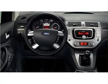 Ford Kuga I 2008-2013 3D Interior Dashboard Trim Kit Dash Trim Dekor 12-Parts - 1 - Interior Dash Trim Kit