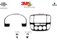 Ford Maverick 01.2001 3D Interior Dashboard Trim Kit Dash Trim Dekor 6-Parts - 2 - Interior Dash Trim Kit Ford Maverick 01.2001 3D Interior Dashboard Trim Kit Dash Trim Dekor 6-Parts - 2 - Interior Dash Trim Kit