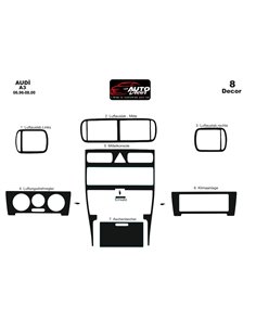 Audi A3 Typ 8L 06.96-08.00 3D Interior Dashboard Trim Kit Dash Trim Dekor 8-Parts