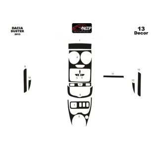 Dacia Duster 01.2013 3D Interior Dashboard Trim Kit Dash Trim Dekor 13-Parts 2