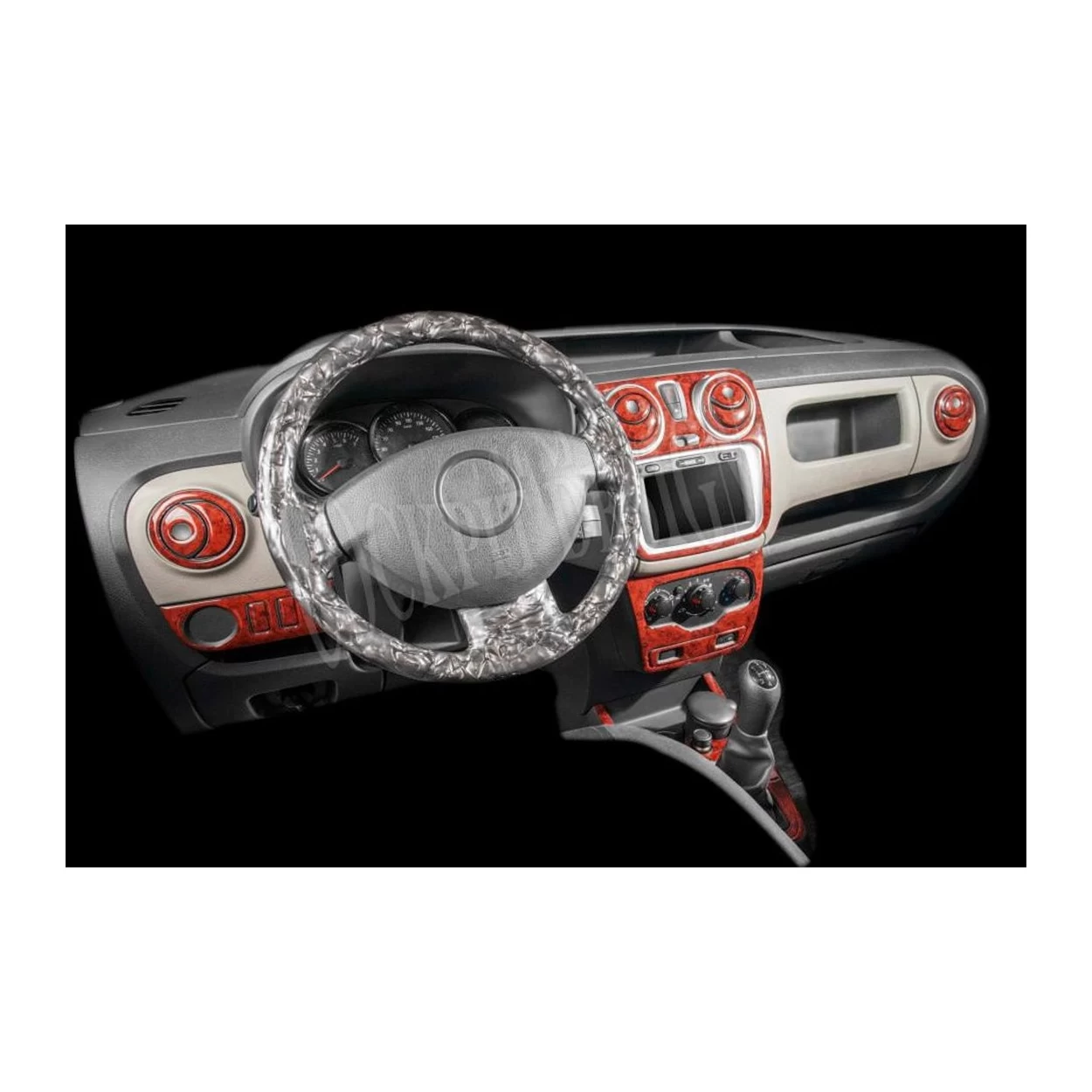Dacia Lodgy 01.2013 3D Interior Dashboard Trim Kit Dash Trim Dekor 21-Parts