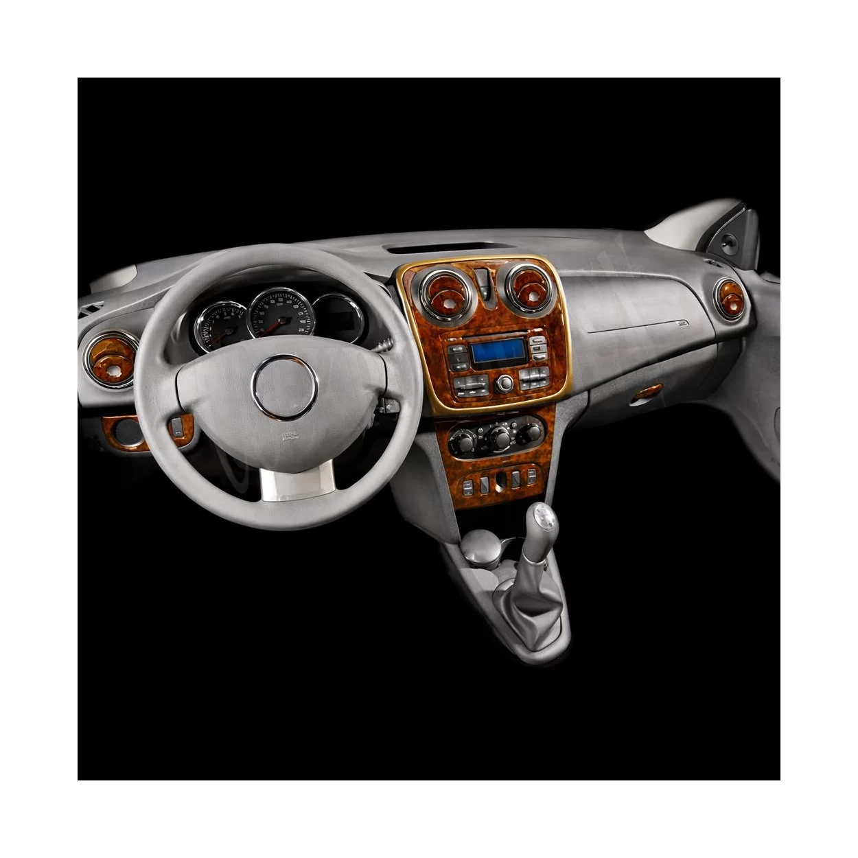 Dacia Sandero 01.2010 3D Interior Dashboard Trim Kit Dash Trim Dekor 22-Parts