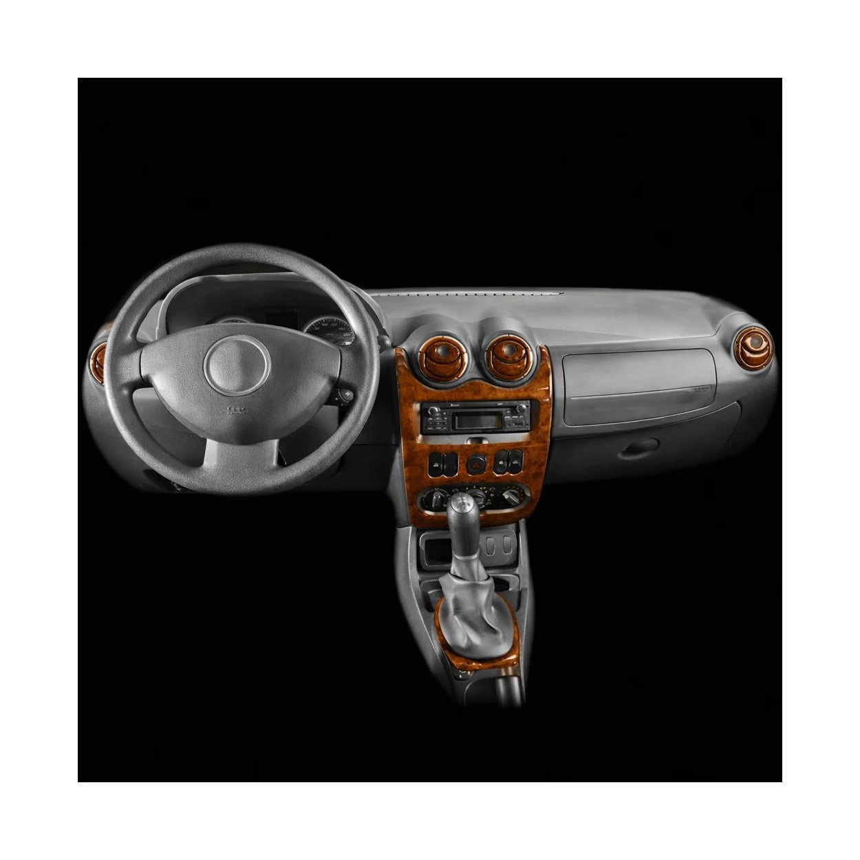 Dacia Sandero-Logan 07.08-12.09 3D Interior Dashboard Trim Kit Dash Trim Dekor 18-Parts