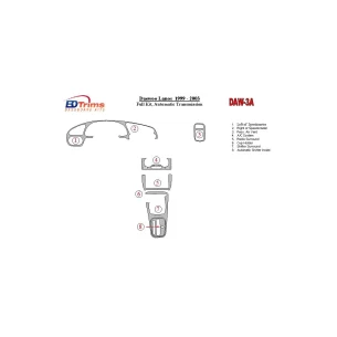 Daewoo Lanos 1999-2003 Full Set, Automatic Gear Interior BD Dash Trim Kit 2