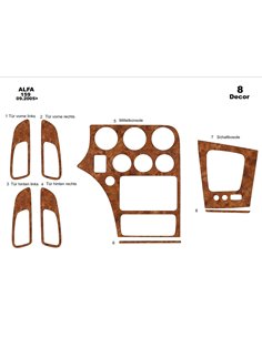 Alfa Romeo 159 09.2005 3D Interior Dashboard Trim Kit Dash Trim Dekor 8-Parts