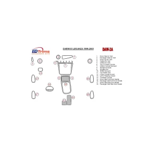 Daewoo Leganza 1999-2003 Full Set Interior BD Dash Trim Kit 2