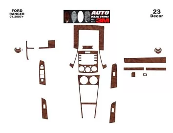 Ford Ranger Full Set 07.06-12.10 3D Interior Dashboard Trim Kit Dash Trim Dekor 23-Parts