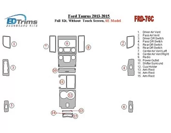 Ford Taurus 2013-UP Full Set, Without Touch screen, SE Model Interior BD Dash Trim Kit - 1 - Interior Dash Trim Kit