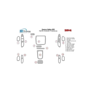 Daewoo Nubira 1999-1999 Full Set, Automatic Gear Interior BD Dash Trim Kit 2