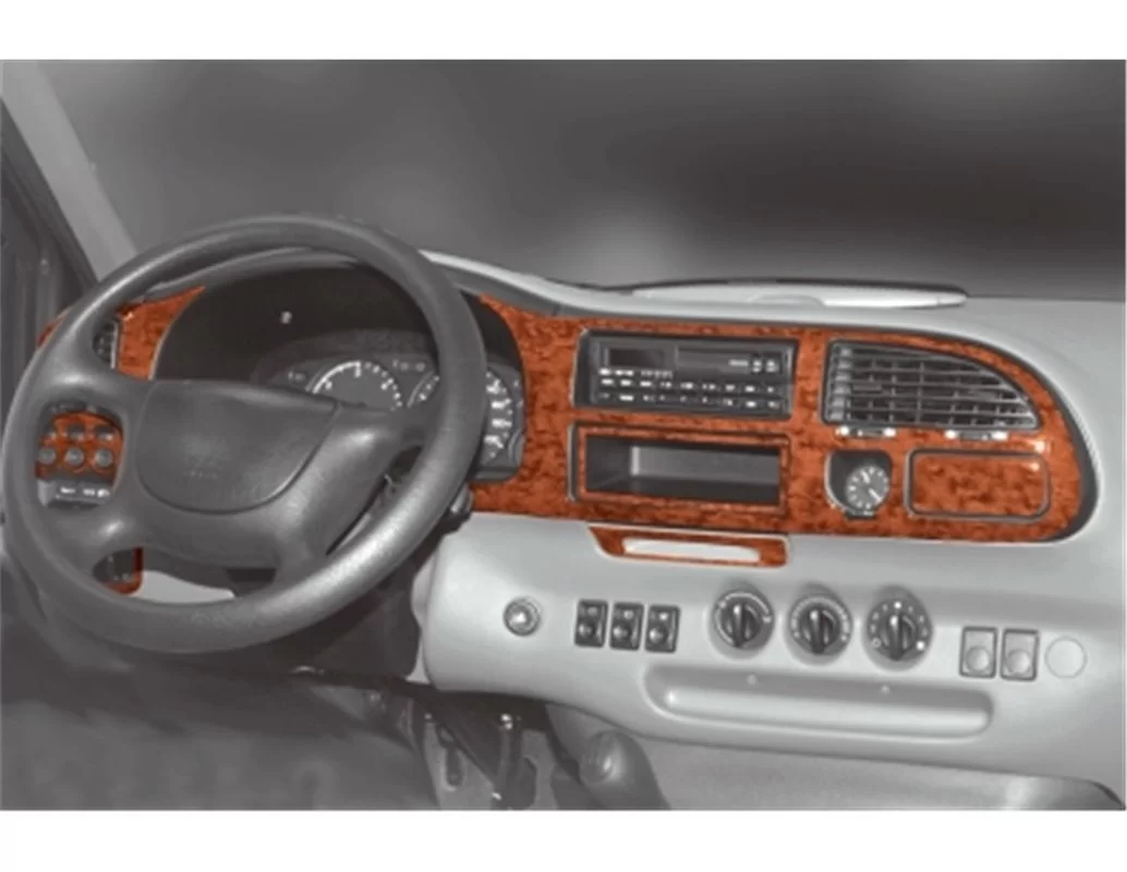 Ford Transit 05.97-03.00 3D Interior Dashboard Trim Kit Dash Trim Dekor 8-Parts - 1 - Interior Dash Trim Kit