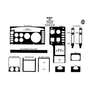 Daf 95 06.95-04.97 3D Interior Dashboard Trim Kit Dash Trim Dekor 25-Parts 2