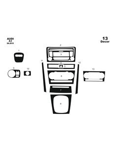 Audi A3 Typ 8P 01.2010 3D Interior Dashboard Trim Kit Dash Trim Dekor 13-Parts 2