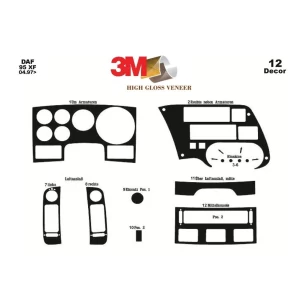 Daf 95 XF 04.1997 3D Interior Dashboard Trim Kit Dash Trim Dekor 12-Parts 2