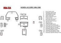 Honda Accord 1986-1989 Full Set Interior BD Dash Trim Kit - 2 - Interior Dash Trim Kit Honda Accord 1986-1989 Full Set Interior BD Dash Trim Kit - 2 - Interior Dash Trim Kit