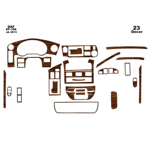 Daf XF106/116 2013-2021 3D Interior Dashboard Trim Kit Dash Trim Dekor 23 Parts 