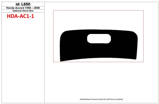 Honda Accord 1998-2000 glowe-box, 1 Parts set Interior BD Dash Trim Kit - 1 - Interior Dash Trim Kit