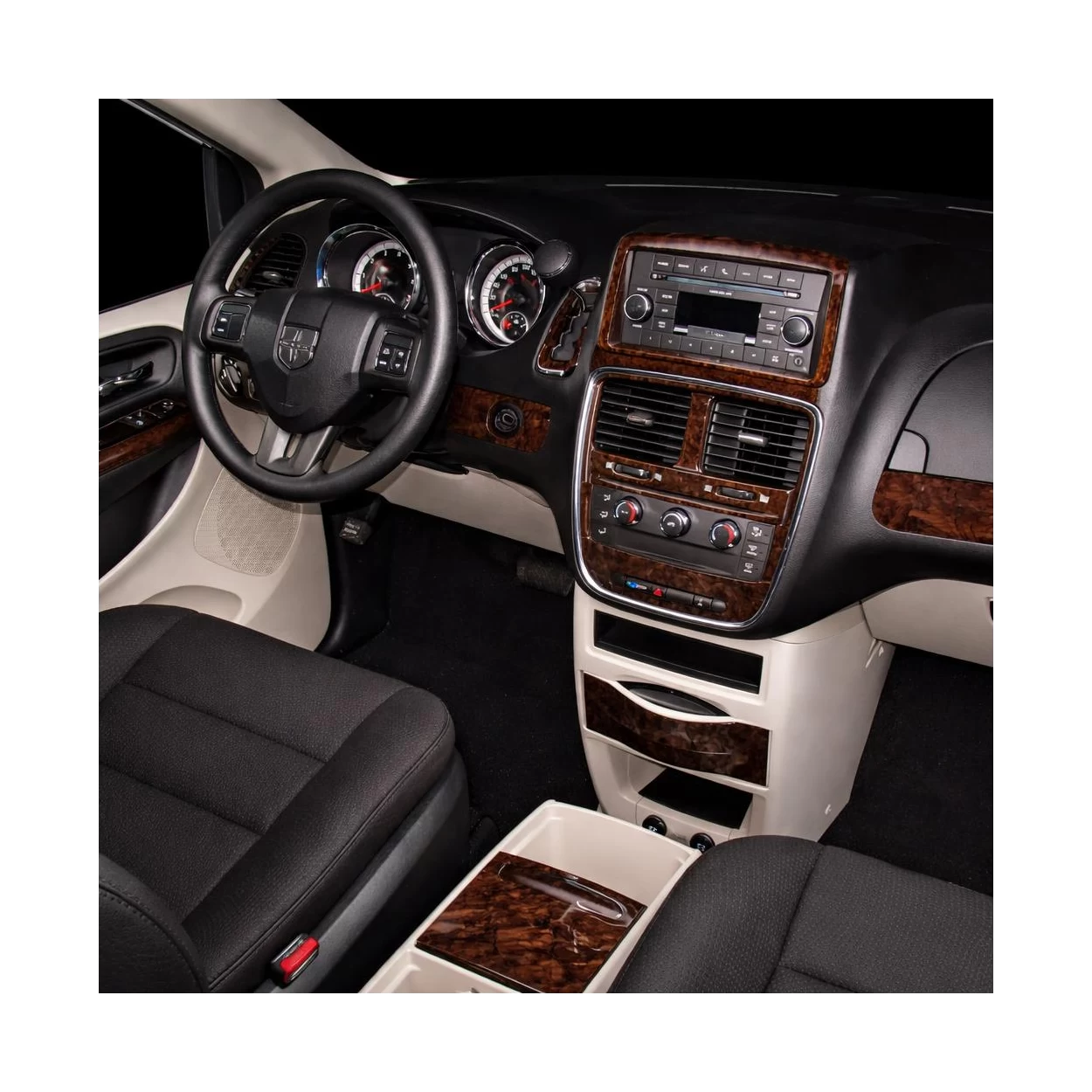 Dodge Caravan 2008-UP Full Set, Automatic AC Controls Interior BD Dash Trim Kit
