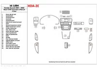 Honda Accord 2001-2002 2 Doors, OEM Compliance, 23 Parts set Interior BD Dash Trim Kit - 1 - Interior Dash Trim Kit Honda Accord 2001-2002 2 Doors, OEM Compliance, 23 Parts set Interior BD Dash Trim Kit - 1 - Interior Dash Trim Kit