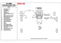 Honda Accord 2001-2002 4 Doors, OEM Compliance, 23 Parts set Interior BD Dash Trim Kit - 1 - Interior Dash Trim Kit Honda Accord 2001-2002 4 Doors, OEM Compliance, 23 Parts set Interior BD Dash Trim Kit - 1 - Interior Dash Trim Kit