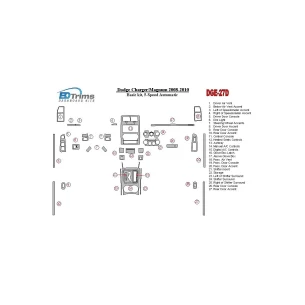 Dodge Charger 2008-UP Basic Set, 5 - Gears Automatic Gearbox Interior BD Dash Trim Kit 2
