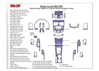 Honda Accord 2003-2007 Basic Set, Automatic A/C control, Without NAVI system, 4 Doors Interior BD Dash Trim Kit - 1 - Interior D Honda Accord 2003-2007 Basic Set, Automatic A/C control, Without NAVI system, 4 Doors Interior BD Dash Trim Kit - 1 - Interior D