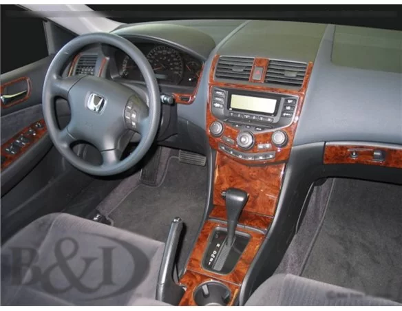 Honda Accord 2003-2007 Full Set, Automatic Gear, Automatic A/C, 2 Doors Interior BD Dash Trim Kit - 1 - Interior Dash Trim Kit