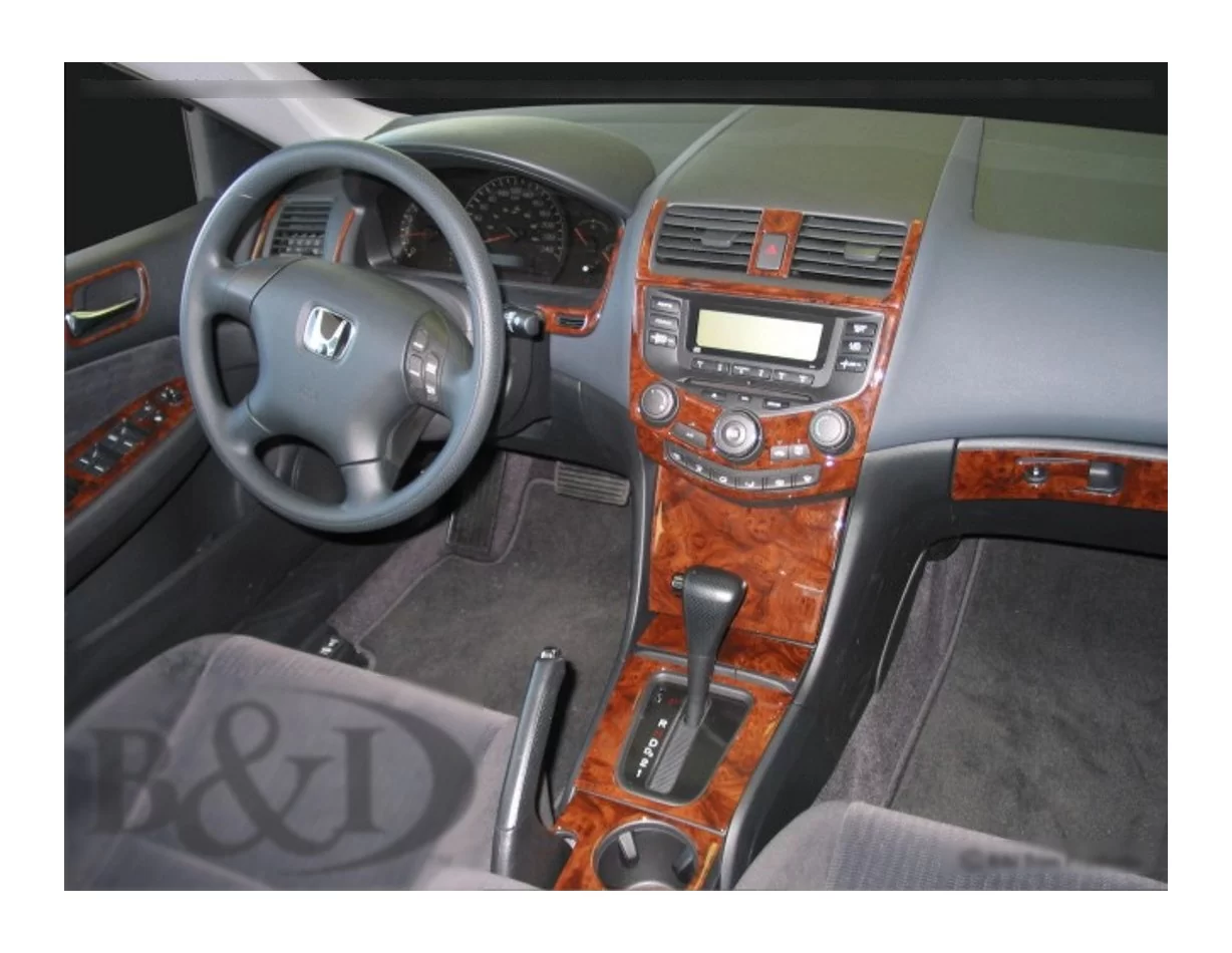 Honda Accord 2003-2007 Full Set, Automatic Gear, Automatic A/C, 2 Doors Interior BD Dash Trim Kit - 1 - Interior Dash Trim Kit