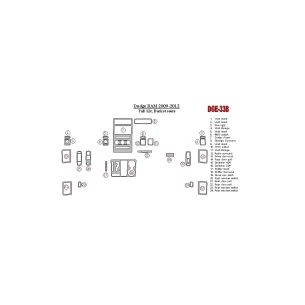 Dodge Ram 2009-Up With glass-holder, separate seats Interior BD Dash Trim Kit 2