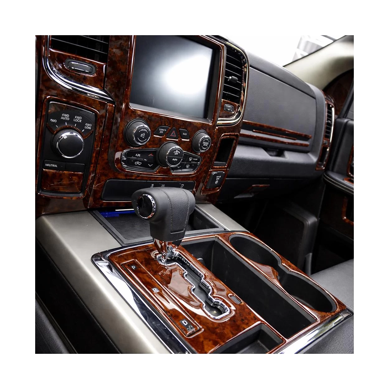 Dodge Ram 2016-2018 full interior dash trim kit With Touch Screen Display, With Front Bucket Seats, 65 Pcs.