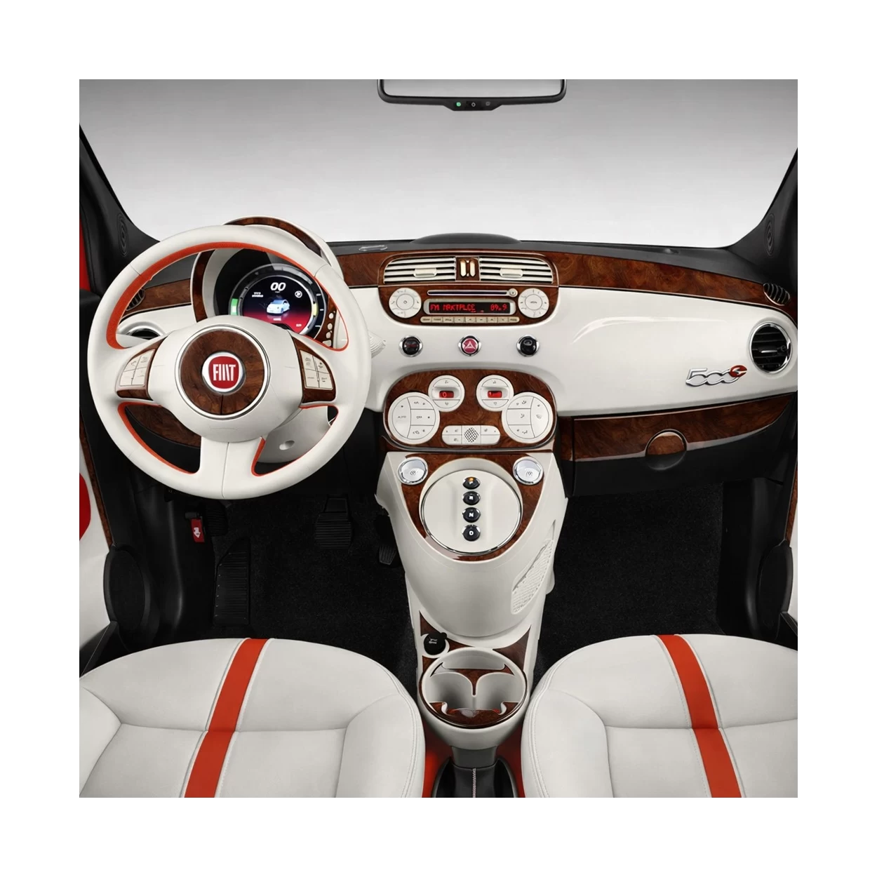 Fiat 500 2012-2015 3D Interior Dashboard Trim Kit Dash Trim Dekor 27-Parts