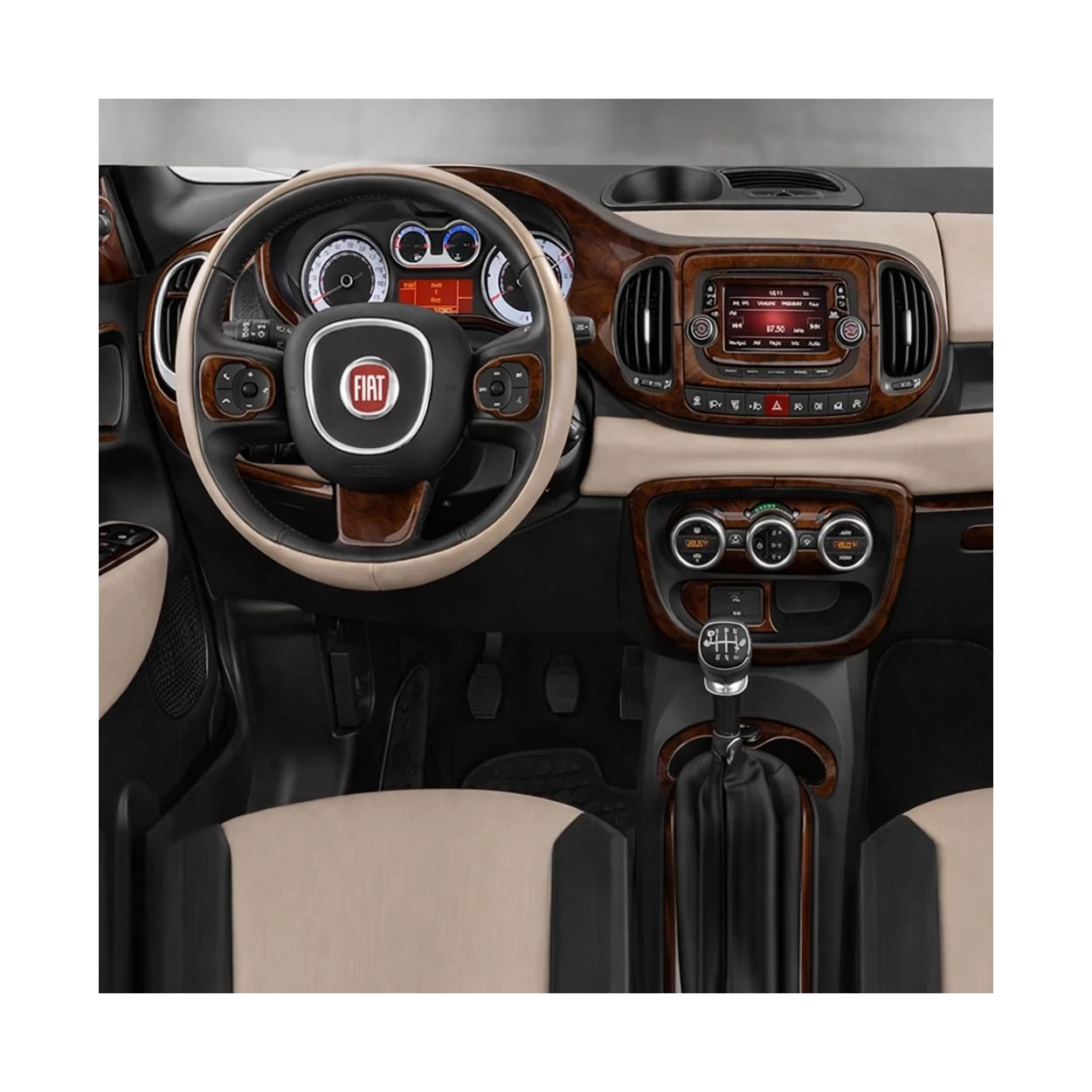 Fiat 500L 2012–2018 3D Interior Dashboard Trim Kit Dash Trim Dekor 39-Parts