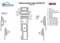 Honda Accord 2013-UP Basic Set Interior BD Dash Trim Kit - 2 - Interior Dash Trim Kit Honda Accord 2013-UP Basic Set Interior BD Dash Trim Kit - 2 - Interior Dash Trim Kit