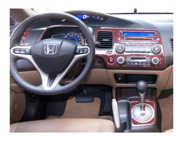 Honda Civic 06.06-12.11 3D Interior Dashboard Trim Kit Dash Trim Dekor 16-Parts - 1 - Interior Dash Trim Kit