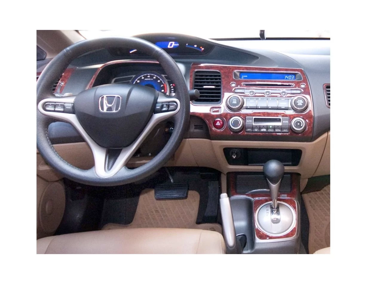 Honda Civic 06.06-12.11 3D Interior Dashboard Trim Kit Dash Trim Dekor 16-Parts - 1 - Interior Dash Trim Kit