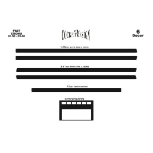 Fiat Croma 01.90-09.96 3D Interior Dashboard Trim Kit Dash Trim Dekor 6-Parts 2