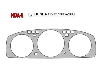 Honda Civic 1992-1995 Cluster Insert Interior BD Dash Trim Kit - 1 - Interior Dash Trim Kit