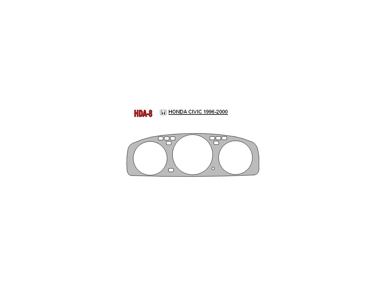 Honda Civic 1992-1995 Cluster Insert Interior BD Dash Trim Kit - 1 - Interior Dash Trim Kit