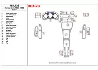 Honda Civic 1996-1998 2 Doors, Full Set, 20 Parts set Interior BD Dash Trim Kit - 1 - Interior Dash Trim Kit Honda Civic 1996-1998 2 Doors, Full Set, 20 Parts set Interior BD Dash Trim Kit - 1 - Interior Dash Trim Kit