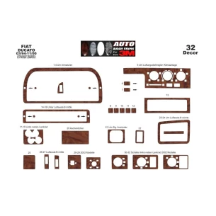Fiat Ducato 03.94-02.02 3D Interior Dashboard Trim Kit Dash Trim Dekor 32-Parts 2