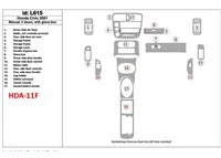 Honda Civic 2001-2001 Manual Gearbox, 2 Doors, with glowe-box, 17 Parts set Interior BD Dash Trim Kit - 1 - Interior Dash Trim K