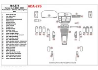 Honda Civic 2003-2005 Automatic Gear, 2 or 4 Doors, Without glowe-box Interior BD Dash Trim Kit - 1 - Interior Dash Trim Kit Honda Civic 2003-2005 Automatic Gear, 2 or 4 Doors, Without glowe-box Interior BD Dash Trim Kit - 1 - Interior Dash Trim Kit