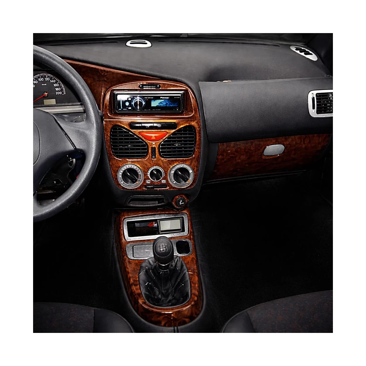 Fiat Palio-Albea-Strada 04.02-06.05 3D Interior Dashboard Trim Kit Dash Trim Dekor 18-Parts