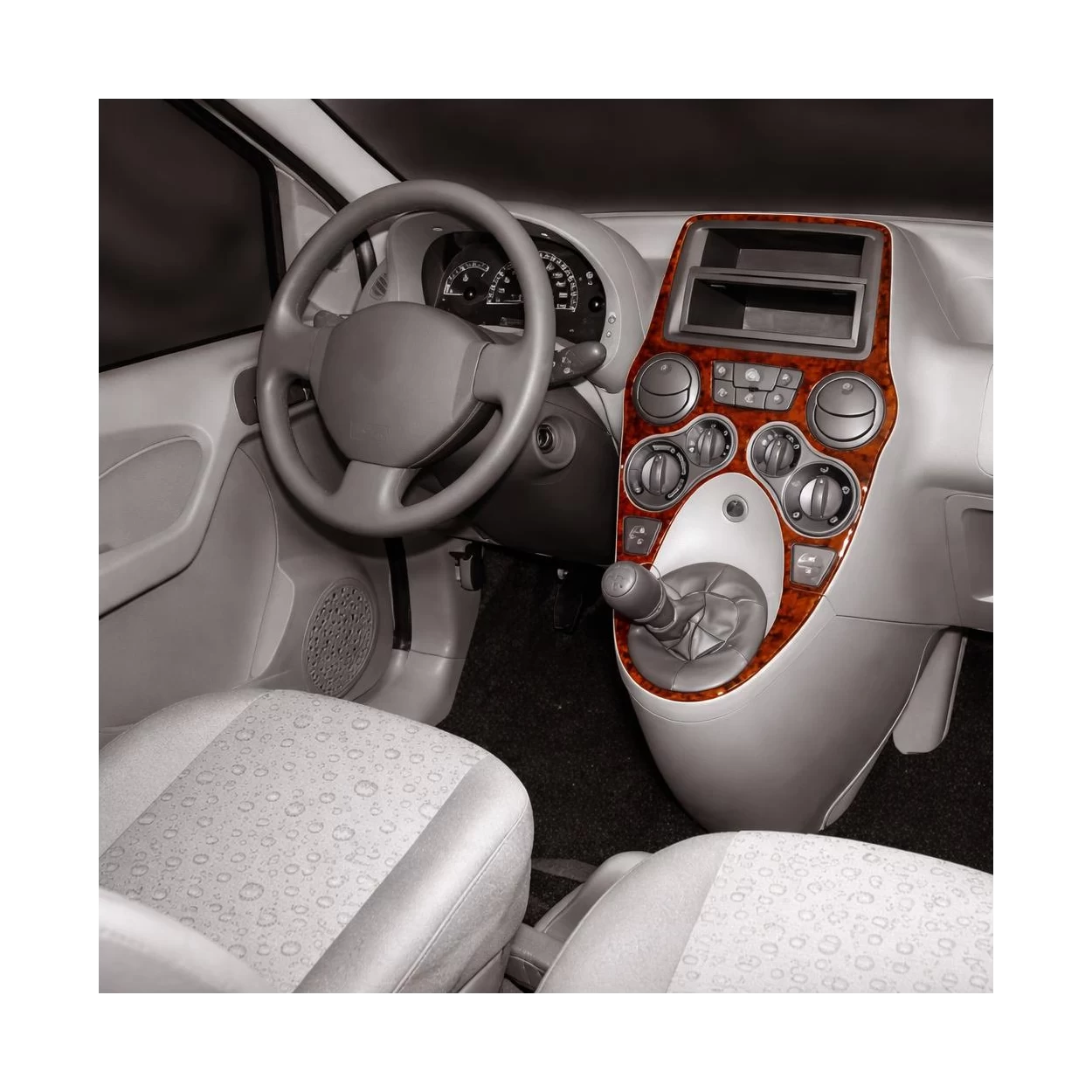 Fiat Panda 09.2003 3D Interior Dashboard Trim Kit Dash Trim Dekor 2-Parts