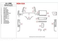 Honda Civic 2012-UP With NAVI Interior BD Dash Trim Kit - 1 - Interior Dash Trim Kit Honda Civic 2012-UP With NAVI Interior BD Dash Trim Kit - 1 - Interior Dash Trim Kit