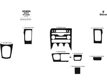 Honda Civic City 01.06-09.10 3D Interior Dashboard Trim Kit Dash Trim Dekor 7-Parts - 1 - Interior Dash Trim Kit