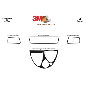 Fiat Ulysse 02.2002 3D Interior Dashboard Trim Kit Dash Trim Dekor 4-Parts 2