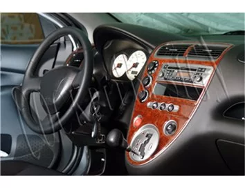 Honda Civic Type R 03.01-09.06 3D Interior Dashboard Trim Kit Dash Trim Dekor 6-Parts - 1 - Interior Dash Trim Kit